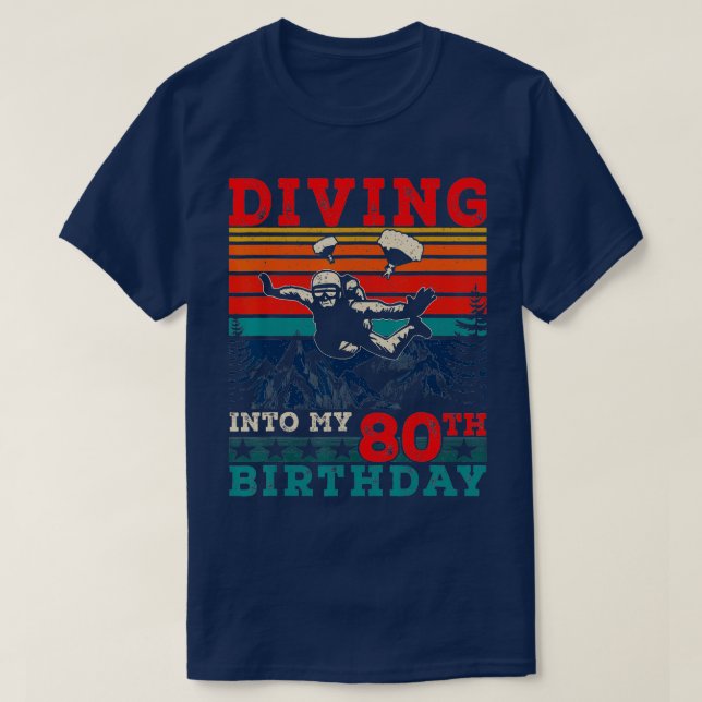 Camiseta Skydiving Birthday Primeira Vez Skydiving Em Meus  (Frente do Design)