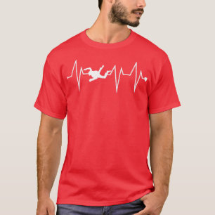 Camiseta Skydiving engraçado Skydiver Heartbeat Rato de Pul