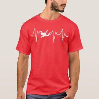 Camiseta Skydiving engraçado Skydiver Heartbeat Rato de Pul