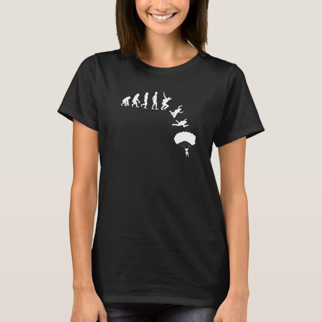 Camiseta Skydiving Evolution Parachute Skydiver (Frente)