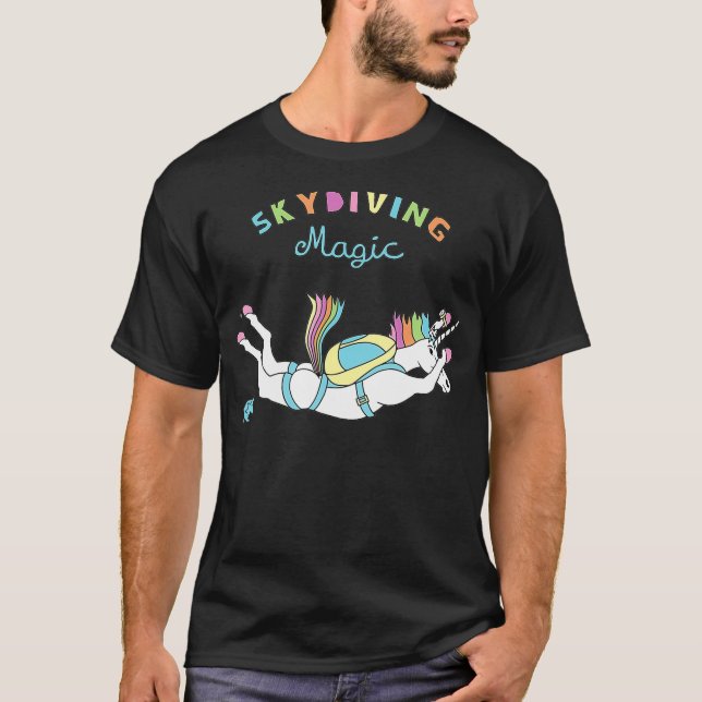 Camiseta Skydiving Magic Unicorn (Frente)