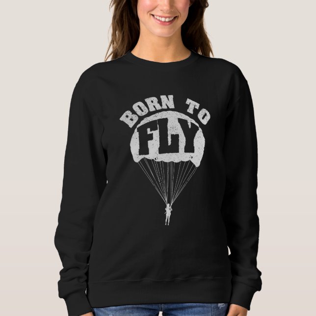 Camiseta Skydiving Parachute Plane Fall Skydivers Born To F (Frente)