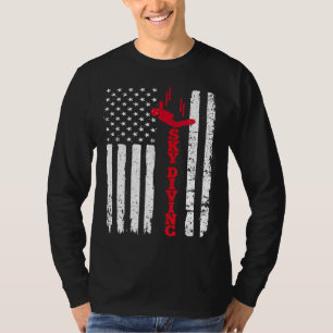 Camiseta Skydiving Shirt Eua Flag Sports Dive