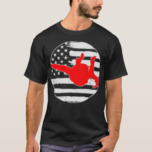 Camiseta Skydiving Skydive American Flag 4 De Julho Vi