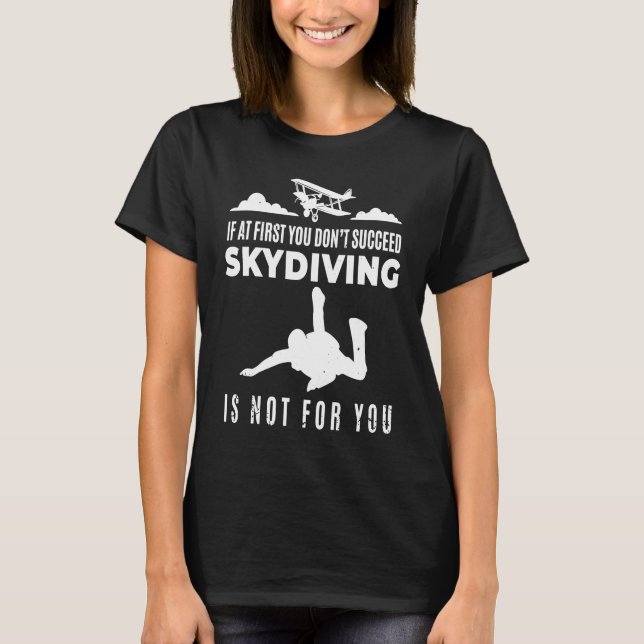 Camiseta Skydiving Skydiver  Parachute BASE Jump Plane (Frente)