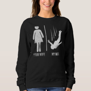 Camiseta Skydiving Sua Esposa Minha Esposa Vintage