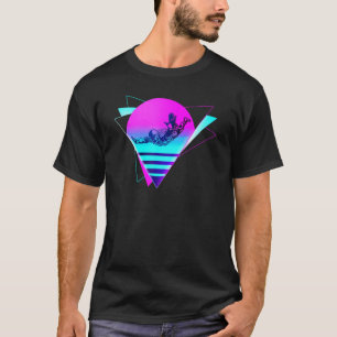 Camiseta Skydiving Vaporwave Retro Antigo