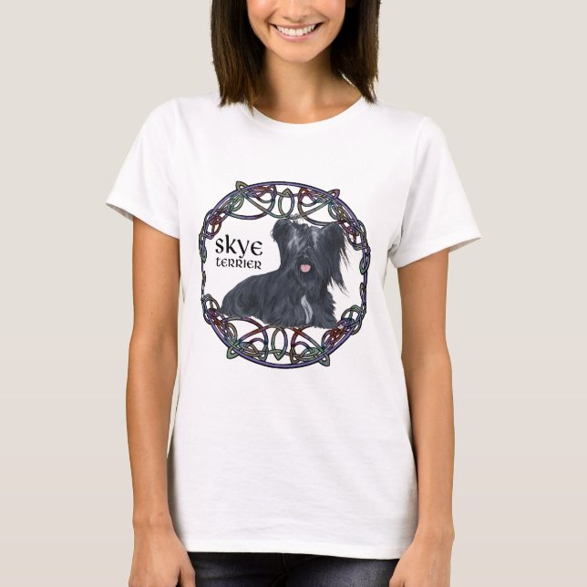 Camiseta Skye Terrier em Celtic Knotwork (Frente)