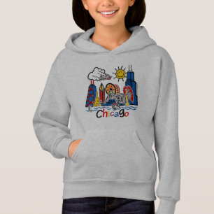 Camiseta Skyline bonito de Chicago dos miúdos