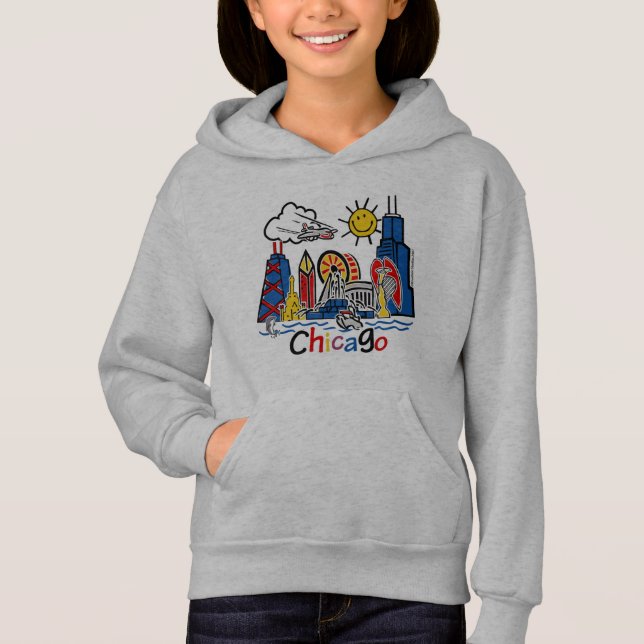 Camiseta Skyline bonito de Chicago dos miúdos (Frente)