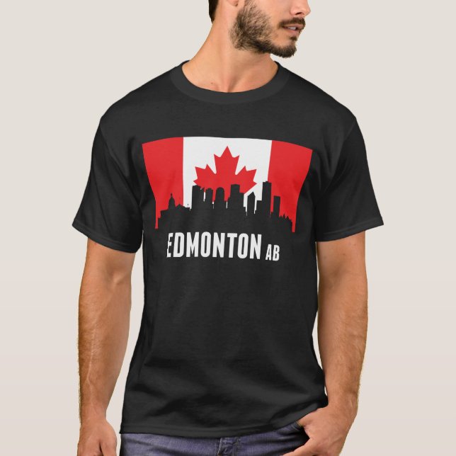 Camiseta Skyline canadense de Edmonton da bandeira (Frente)