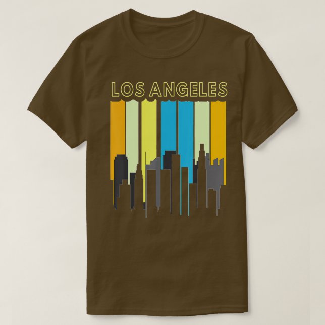 Camiseta Skyline da cidade de Los Angeles - Estilo retroati (Frente do Design)