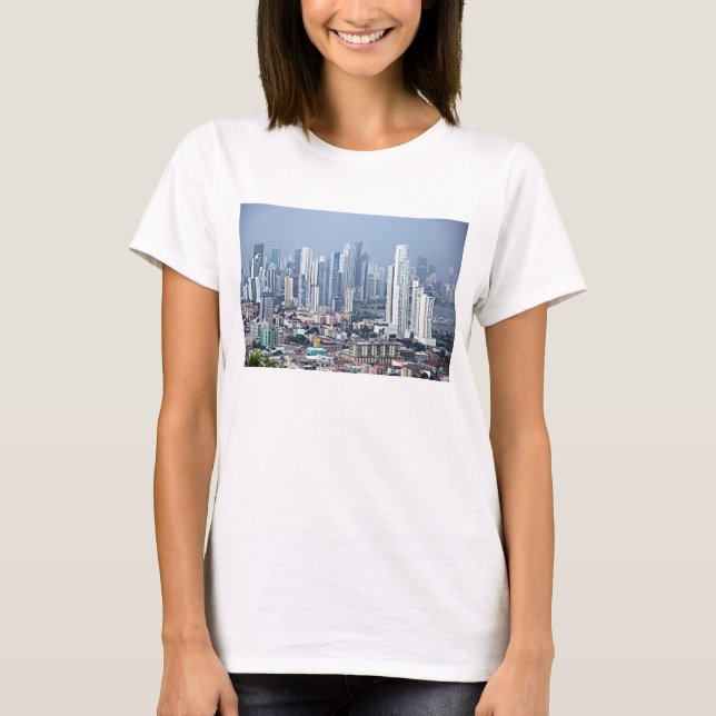 Camiseta Skyline da Cidade do Panamá (Frente)