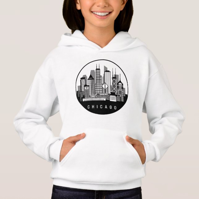 Camiseta Skyline de Chicago Illinois (Frente)