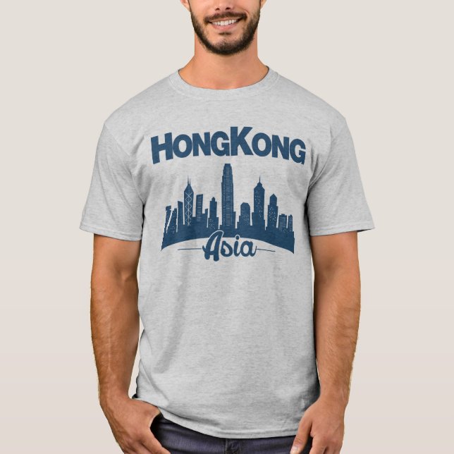 Camiseta Skyline de Hong Kong (Frente)
