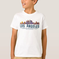 Skyline de Los Angeles. Nomes e coordenadas de áre