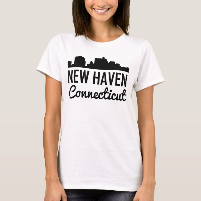 Camiseta Skyline de New Haven Connecticut (Frente)