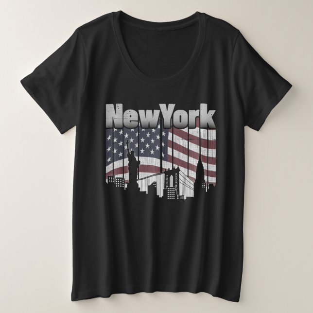 Camiseta Skyline de Nova York (Frente do Design)
