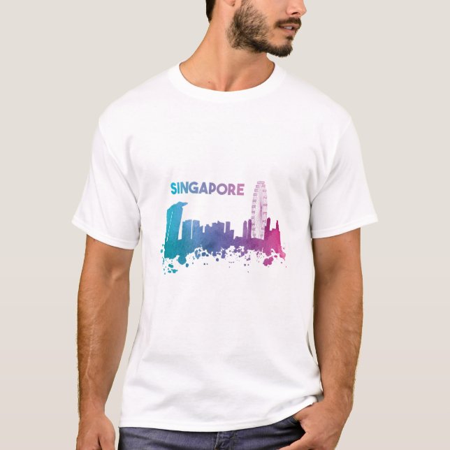 Camiseta skyline de Singapura (Frente)