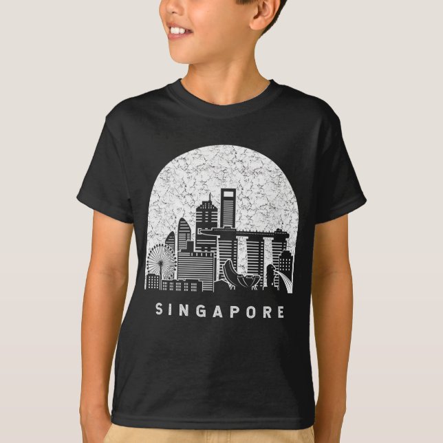 Camiseta Skyline de Singapura (Frente)