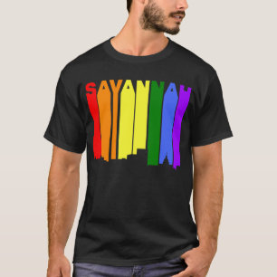 Camiseta Skyline do arco-íris do orgulho gay de Geórgia d