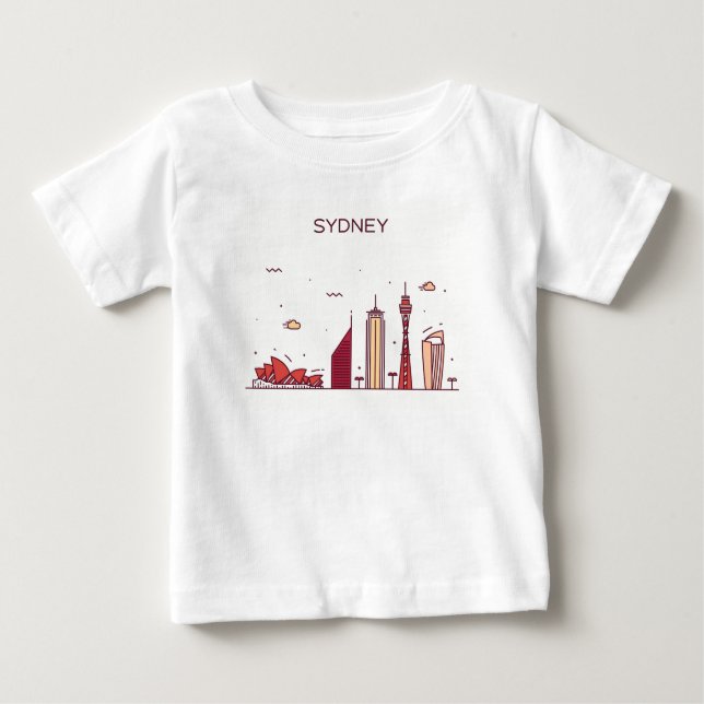 Camiseta Skyline do Doodle de Sydney, Austrália | (Frente)