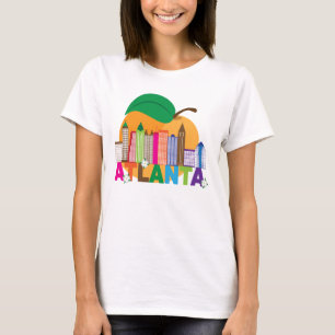 Camiseta Skyline do pêssego de Atlanta, Geórgia  