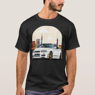 Camiseta Skyline JDM R34 Ajustando o Japão Tokio Drift TSir