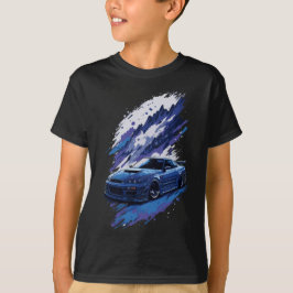 Camiseta Skyline modificado Azul em um esplash do presente 