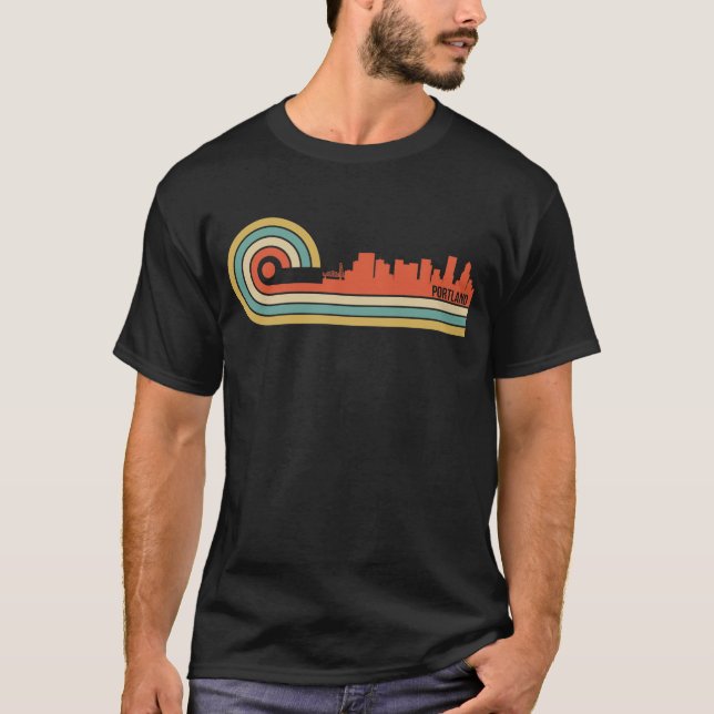 Camiseta Skyline retro de Portland Oregon do estilo (Frente)
