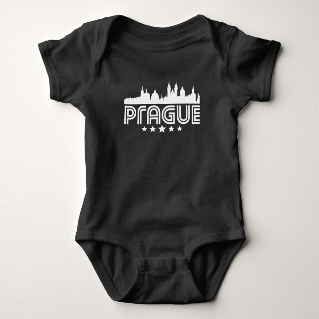 Camiseta Skyline retro de Praga (Frente)