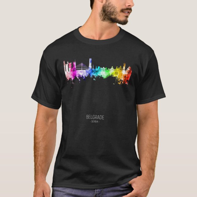 Camiseta Skyline Sérvia de Belgrado (Frente)