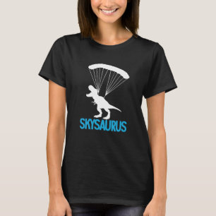 Camiseta Skysaurus Dino Skydiver Rex Paraquedismo Saltando