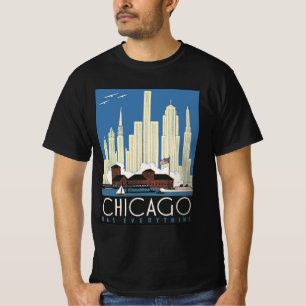 Camiseta Skyscraper da viagens vintage de Chicago Illinois