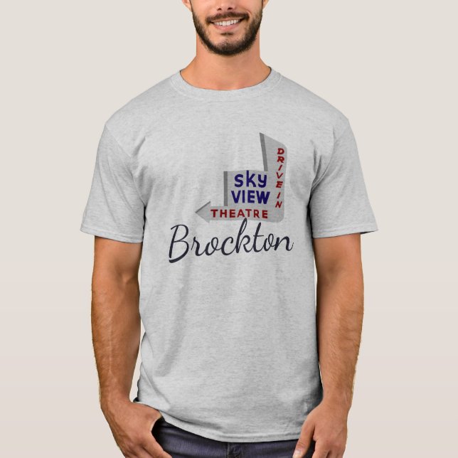 Camiseta Skyview Drive-In Theater Sign Brockton Scrib Tee (Frente)