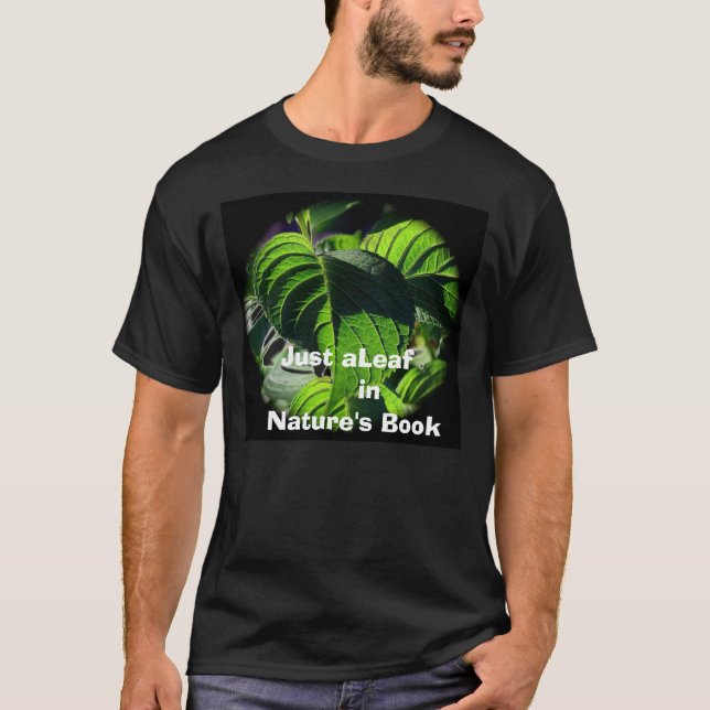 Camiseta sl2, apenas aLeaf         no livro da natureza (Frente)