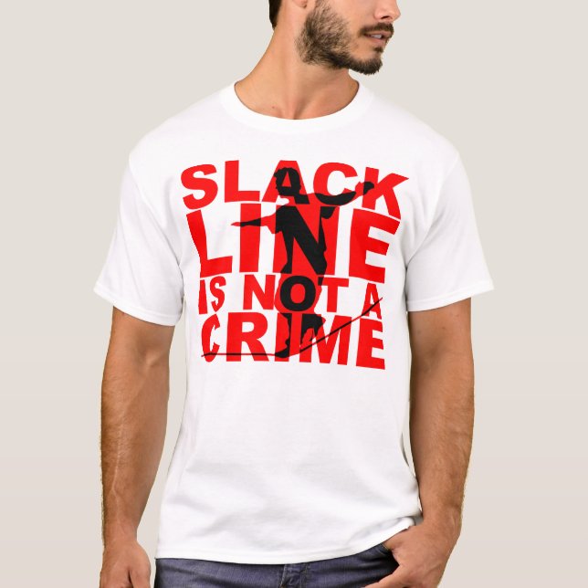 Camiseta Slack Line Não É Crime (Frente)