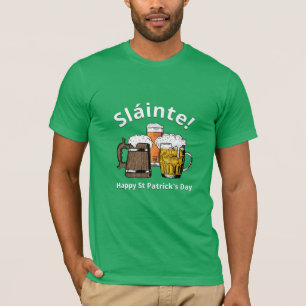 Camiseta Sláinte! Bebidas de Cartoons de DIA DE SÃO PATRÍCI