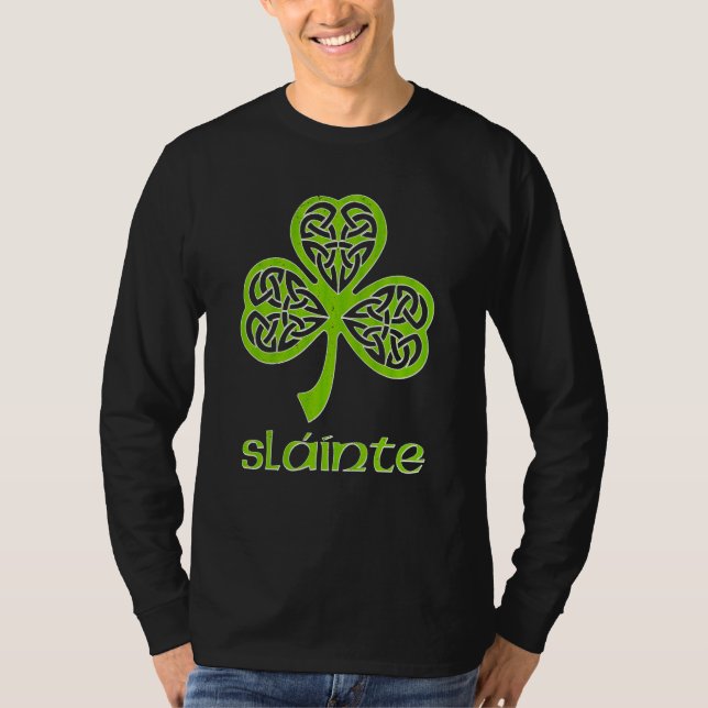 Camiseta Sláinte Celtic Knot C St Patrick's Day Gaelic Slai (Frente)