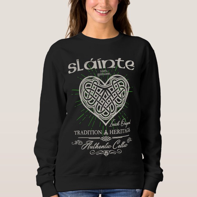 Camiseta Sláinte Celtic Knot Heart St Patrick's Day (Frente)