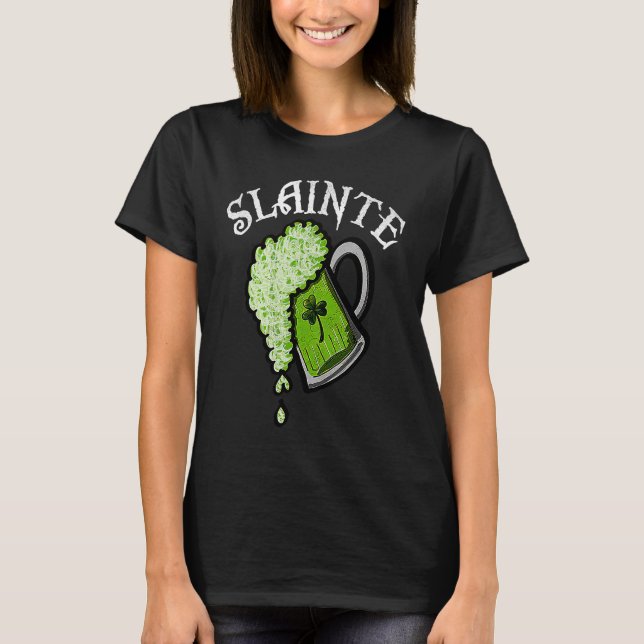 Camiseta Slainte St Patricks Day Men Women Beer Drinking Mu (Frente)