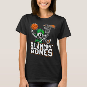 Camiseta Slammin Bones Basquete Halloween Skeleton Dunkin