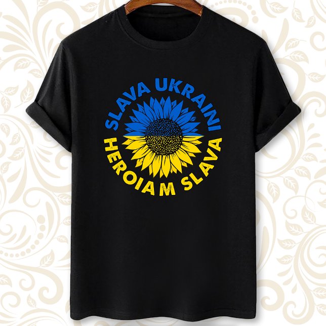 Camiseta Slava Ucraniano Heroiam slava girassol Bandeira Uc (Criador carregado)