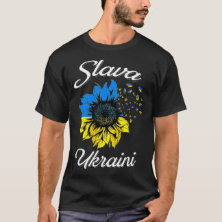 Camiseta Slava Ucri Girassol Bandeira Ucraniana I Stand Wit
