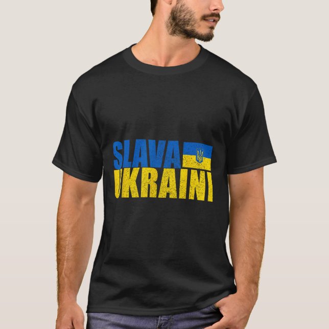 Camiseta Slava Ukraini Glória à Ucrânia 3  (Frente)