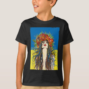 Camiseta Slava Ukraini Ucrânia Flores Patriótico Ucraniano
