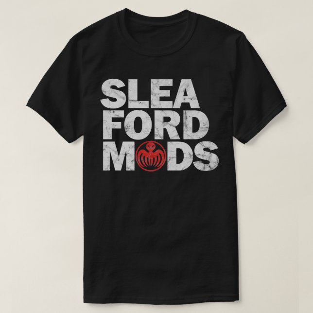 Camiseta Sleaford Mods WhiteRed Vestido (Frente do Design)