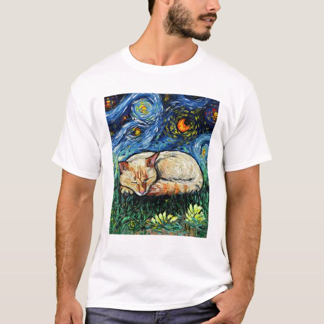 Camiseta Sleak Flame Point Siamese Cat StarNight (Frente)