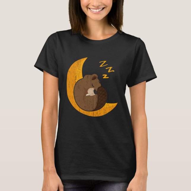 Camiseta Sleeping Beaver Vida Selvagem Animal Canadá Barrag (Frente)