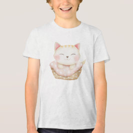 Camiseta Sleeping Kitten in Cozy Basket Illustration